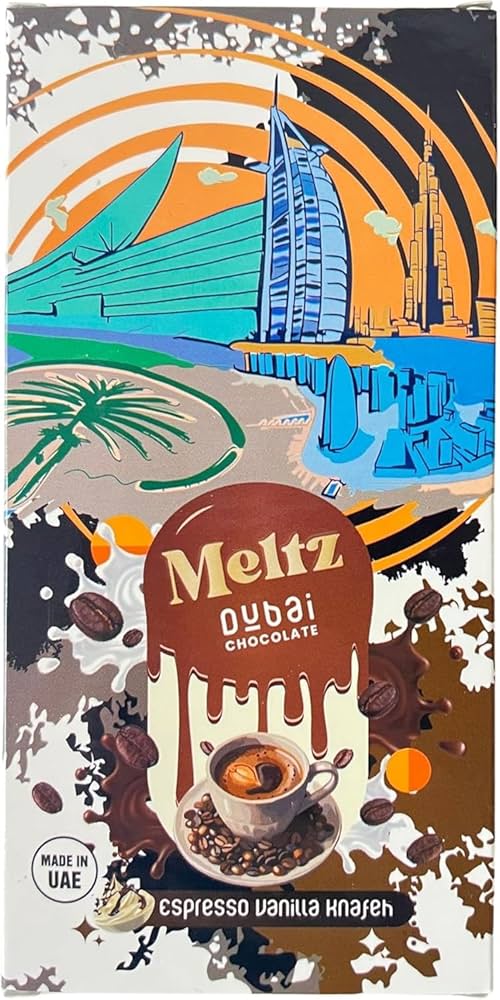 Amazon.com : Meltz Dubai Chocolate Bar Espresso Vanila 192g